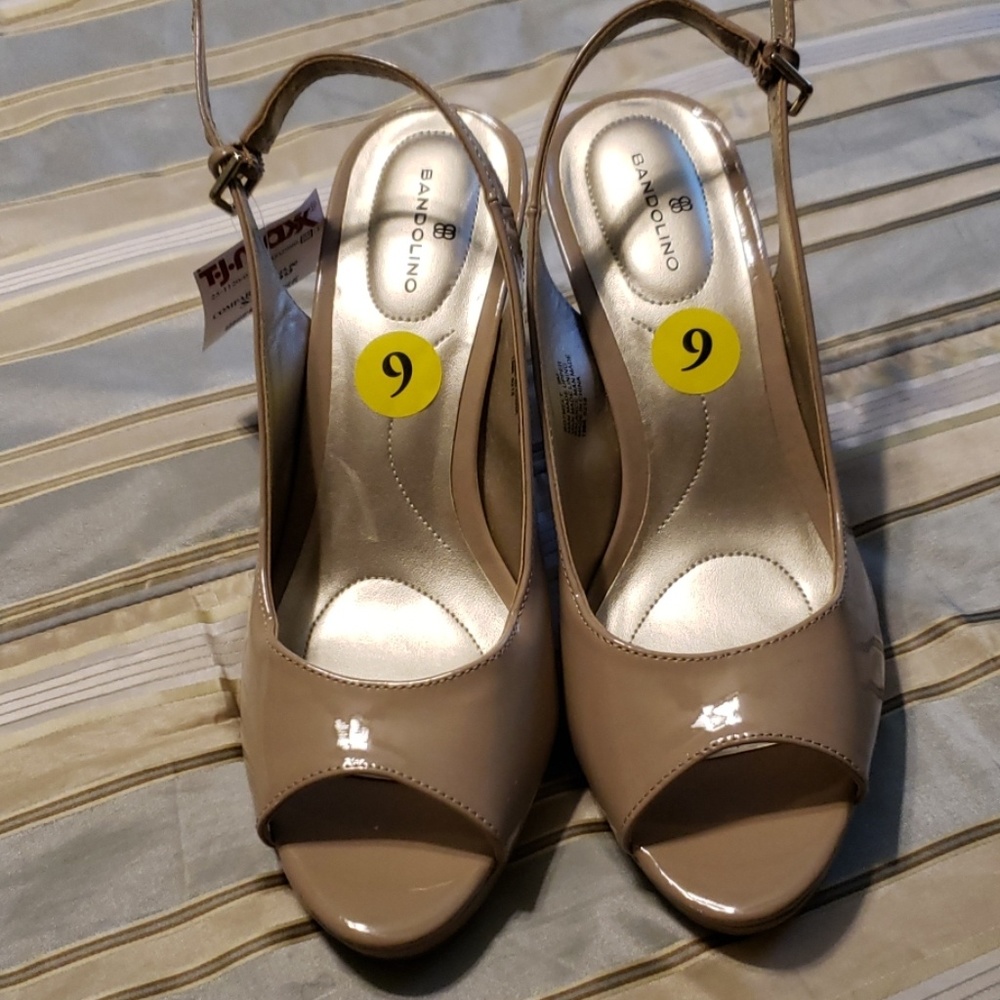 Peep toe sling backs